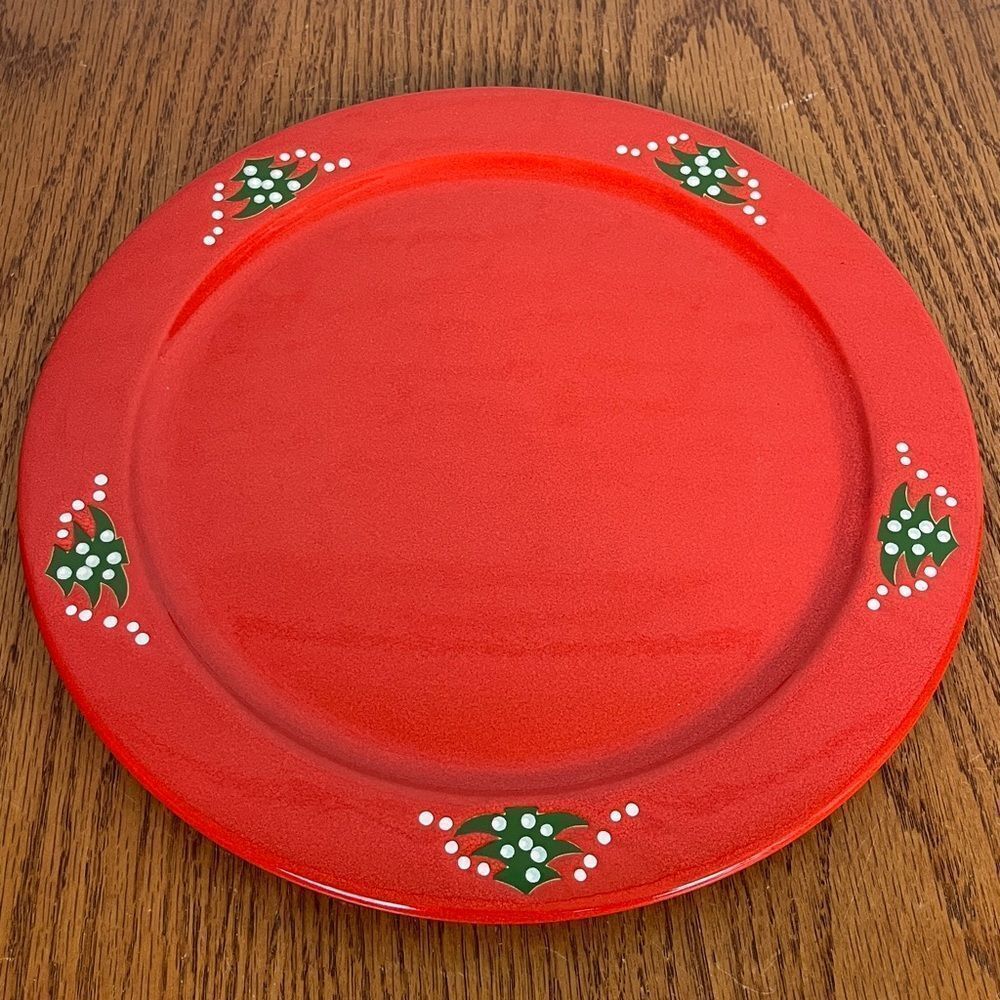 Waechtersbach Christmas Tree Red Platter Chop Plate 12" Earthenware 2 available